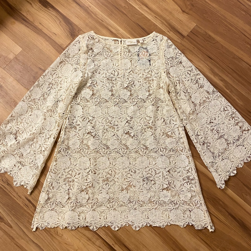 Fall From Grace Lace Bell Sleeve Dress